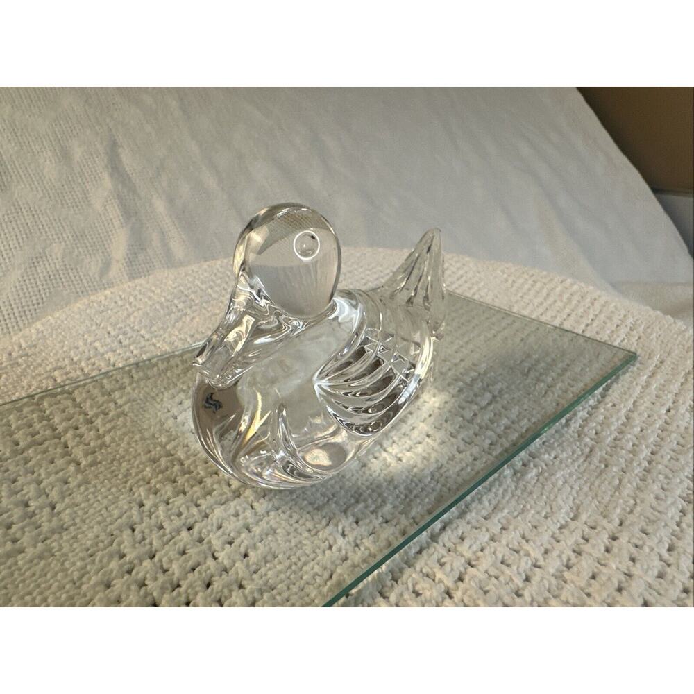 RETIRED WATERFORD CRYSTAL DUCK PAPERWEIGHT No. 2 - 5 3/4 X 2 3/8 "